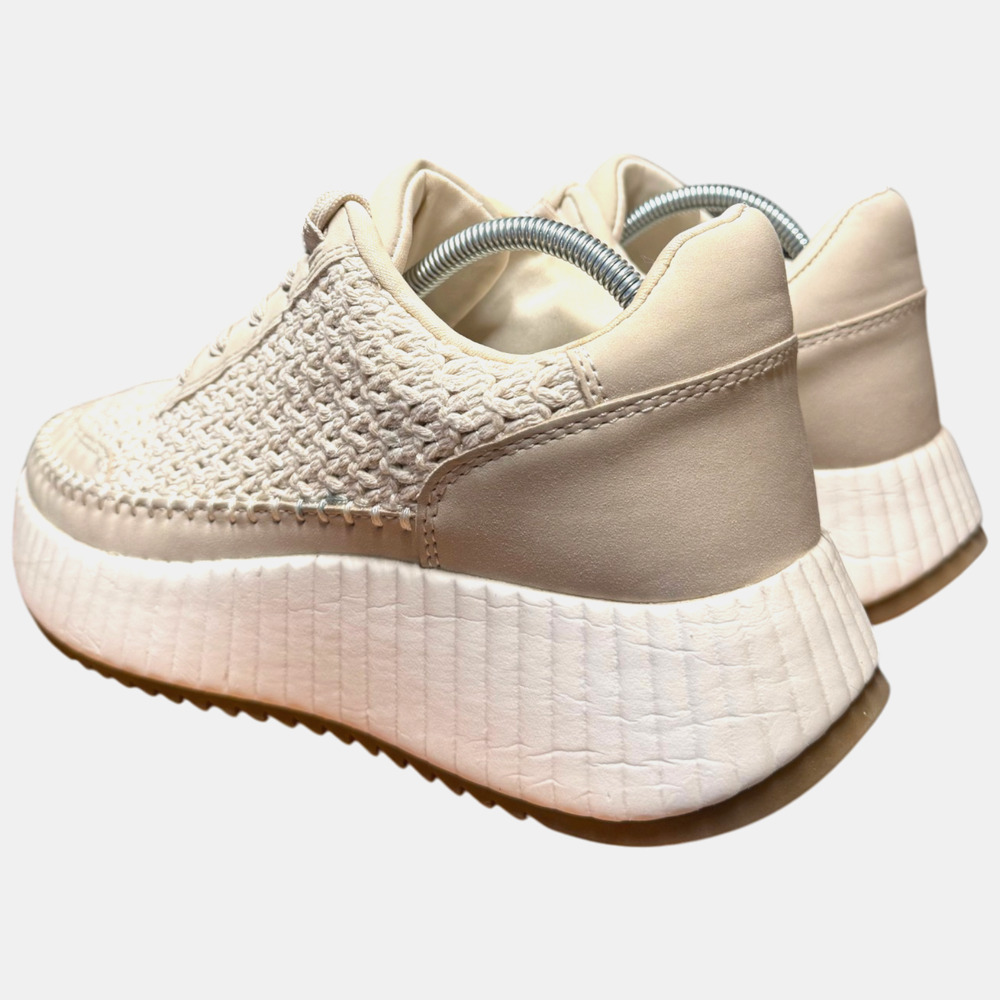 DV by DOLCE VITA Fredi Women 8 Sandstone Crochet Sneakers Platform Comfort Shoes - Picture 7 of 13